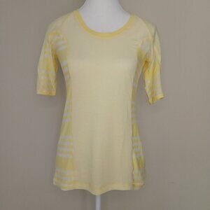 Lululemon Puri Tee Short Sleeve T-Shirt Yellow Sheer Size 6/Small